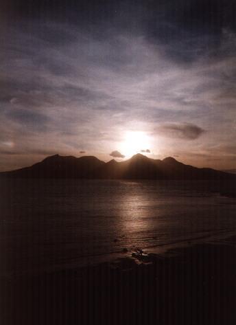 Sunset over Rum